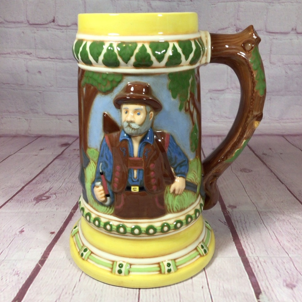 Vintage 1972 Deer Hunter Ceramic Stein Mug